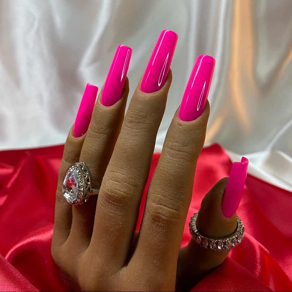 10 piece Press On Nails Long Sculpted Square Xs